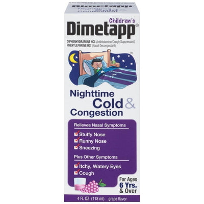 Dimetapp Children's Nighttime Grape Flavor Cold Relief 4 Fl Oz