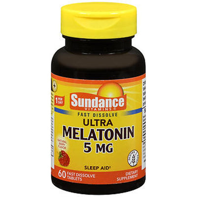 Sundance Vitamins® Melatonina – 5 mg Sabor Natural a Frutos Rojos (60 Tabletas)