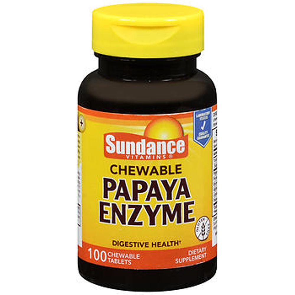 Tabletas Masticables de Enzima de Papaya de Sundance Vitamins