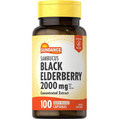 Sundance Sambucus Baies Noires de Sureau, 1000 Mg, 100 Caps