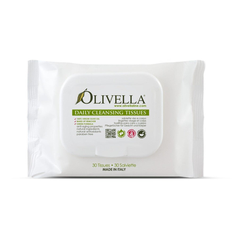 Olivella Daily Facial Cleansing Tissues - 30 Count