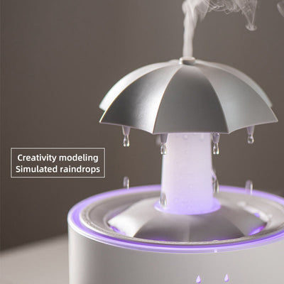 Rotating umbrella water droplet humidifier household heavy fog desktop rainbow lights remote control aromatherapy machine - Korvel