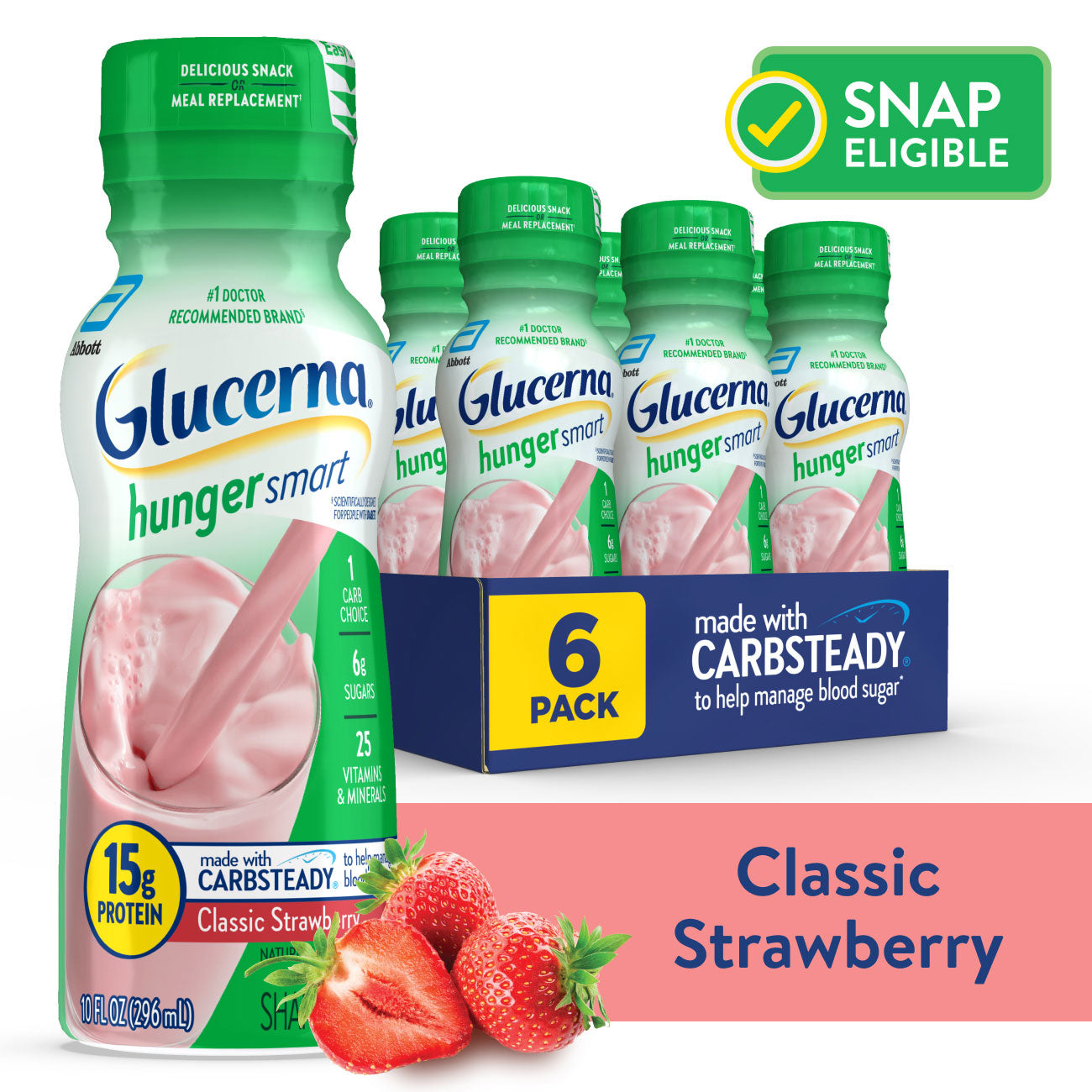 Glucerna Hunger Smart Nutritional Shake - Creamy Strawberry 10 Oz (6 Ct)
