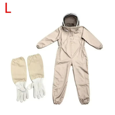 1 Set of Professional Ventilated Full - Body Beekeeping Suit with Gloves - Korvel