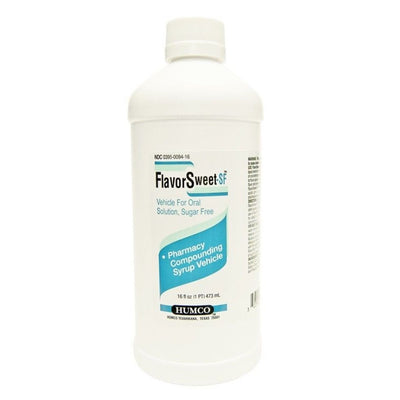 Humco Flavor Sweet Sugar Free Compounding Syrup Vehicle, Cherry, 16 Oz