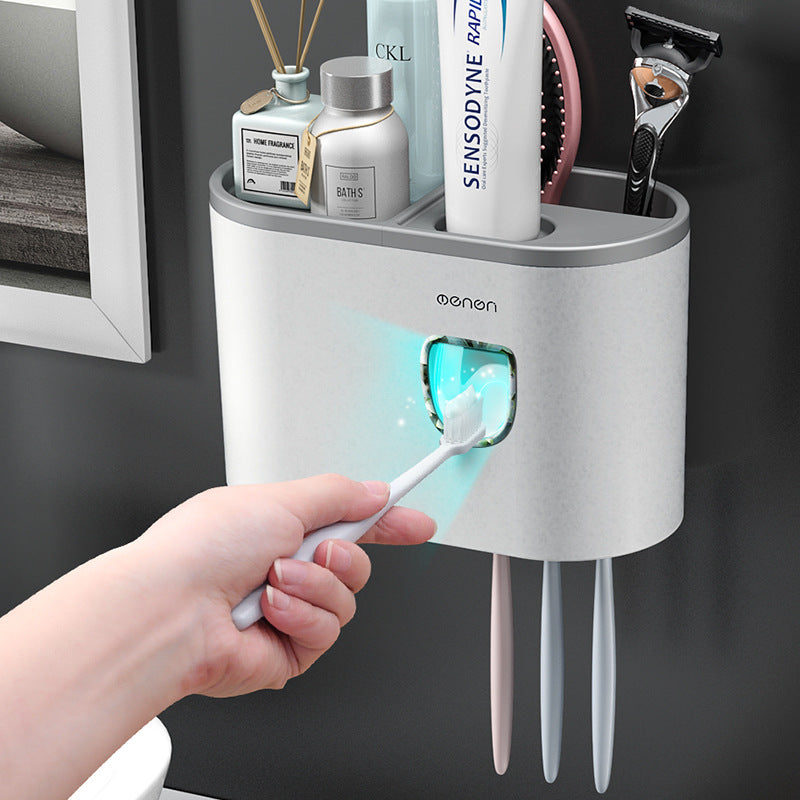 Automatic Toothpaste Squeezer & Toothbrush Holder Set