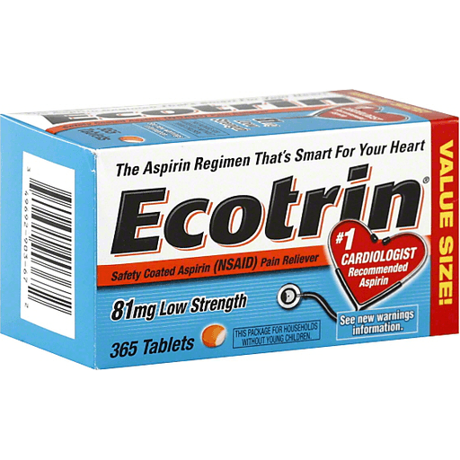 Ecotrin Aspirine Entérique Enrobée de Sécurité, 81 Mg Comprimés