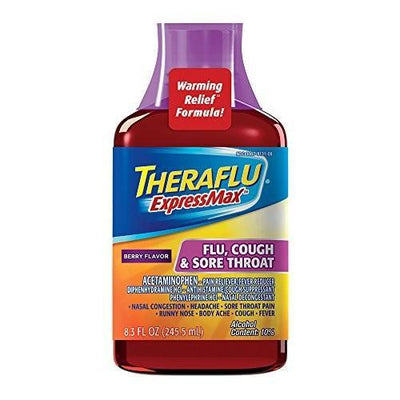 Theraflu Cough & Sore Throat Relief, Berry Flavor 8.3 Oz