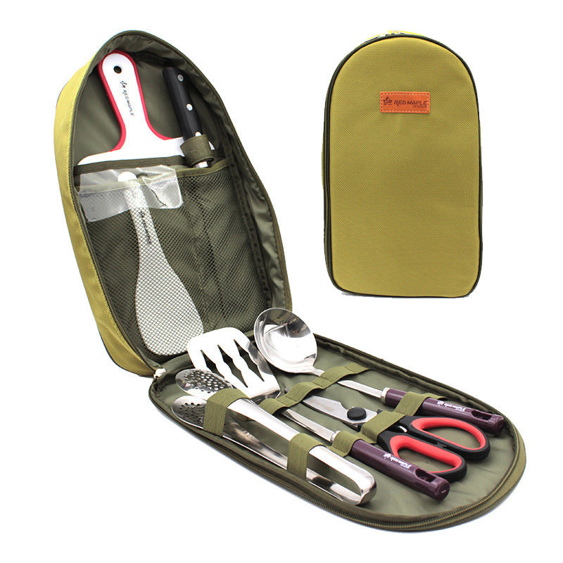 Ensemble d'ustensiles de cuisine portable de 8 pièces pour le camping