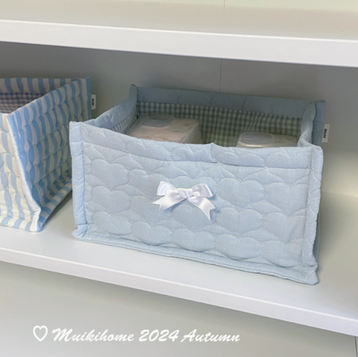 Quilted ins storage basket desktop good item storage cute storage frame - Korvel