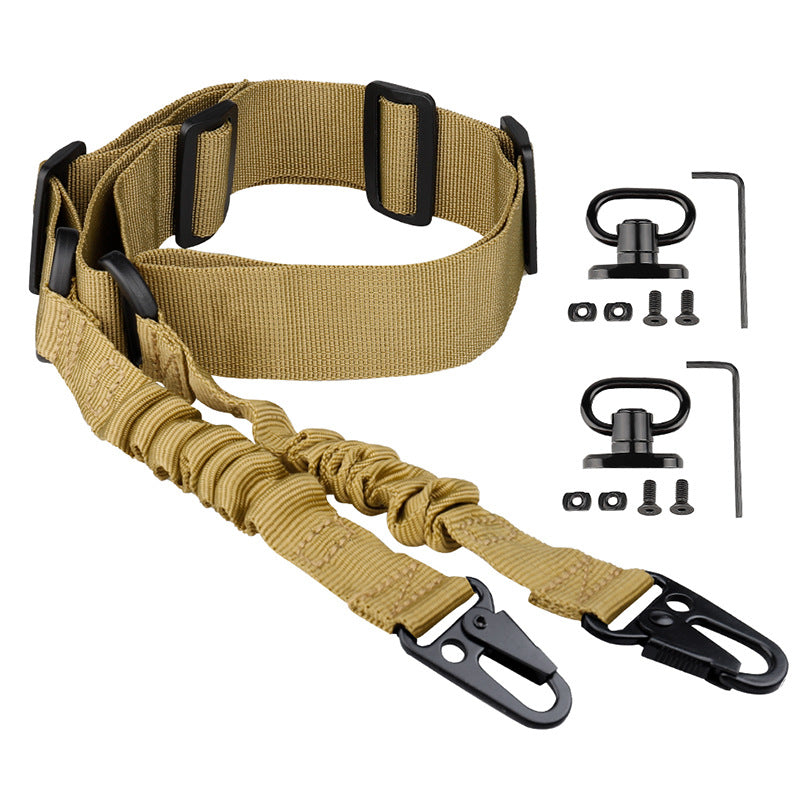 New Ordinary Two-Point Tactical Gun Rope CS Nylon Tactical Shoulder Belt Cross Body Nylon Gun Belt Set - Korvel