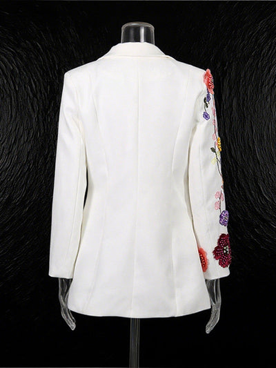 Blazers Elegantes Bordados en Flor Tres Dimensiones