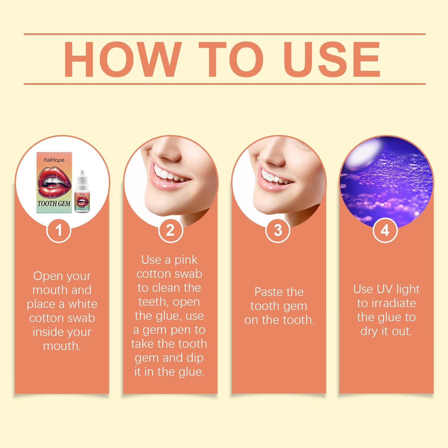 Diy Fashion Dental Set Dental Decoration Drill Combination Personality Sparkle Light Up Smile Style - Korvel