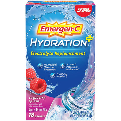 Emergen-C Hydration Plus Sports Drink Mix - Raspberry Splash