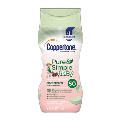 Coppertone Pure & Simple Baby Sunscreen Lotion, SPF 50