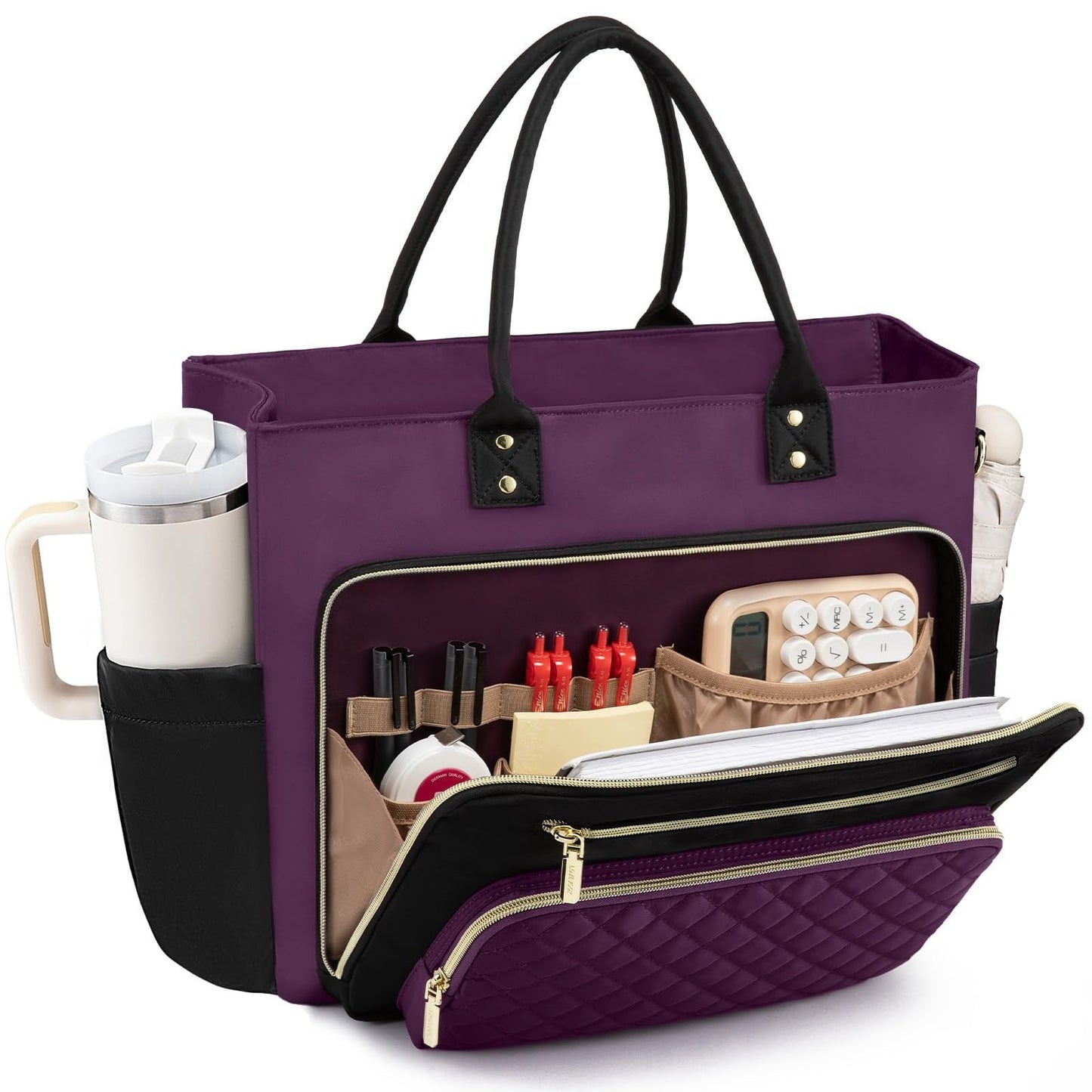 Women's Travel Work Bag with Large Cup Holder