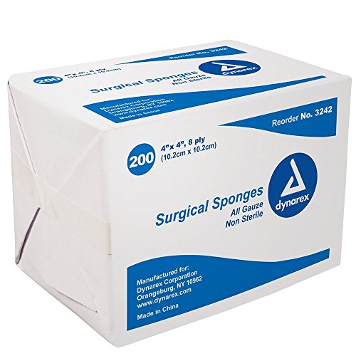 Esponjas Quirúrgicas Dynarex - 4" x 4", 8 capas de algodón