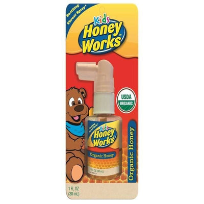 HoneyWorks Kids Organic Soothing Throat Spray with Zinc - 1 Fl Oz