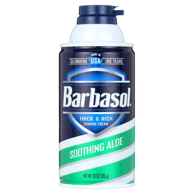 Crème à raser apaisante à l'aloe vera Barbasol épaisse et riche 10 oz