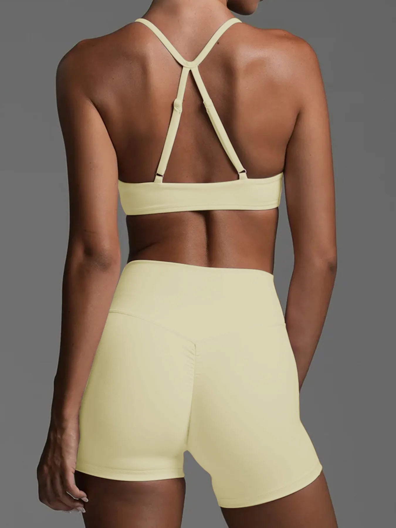 Ruched Sports Bra & High-Waisted Shorts Active Set