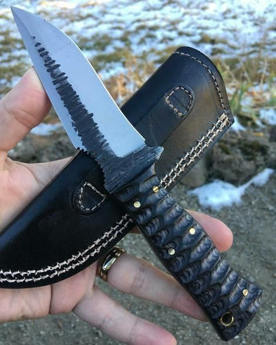 Exquisite 1095 Forged Steel Hunting Knife with Luxurious Wood Handle – 8.25" | KBS Knives - Korvel