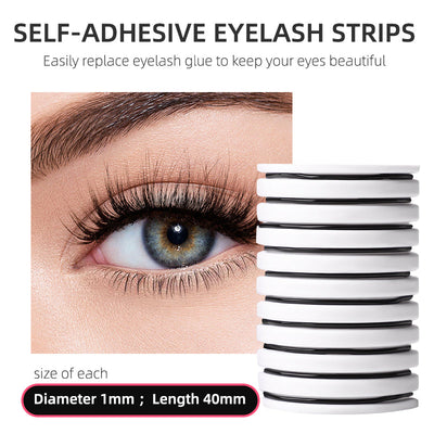 10 Packs of Self-Adhesive Eyelash Strips - Waterproof & Transparent