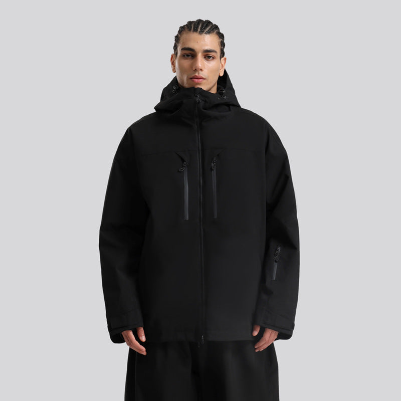 Men's Waterproof Breathable Loose Zip Ski Suit Jacket