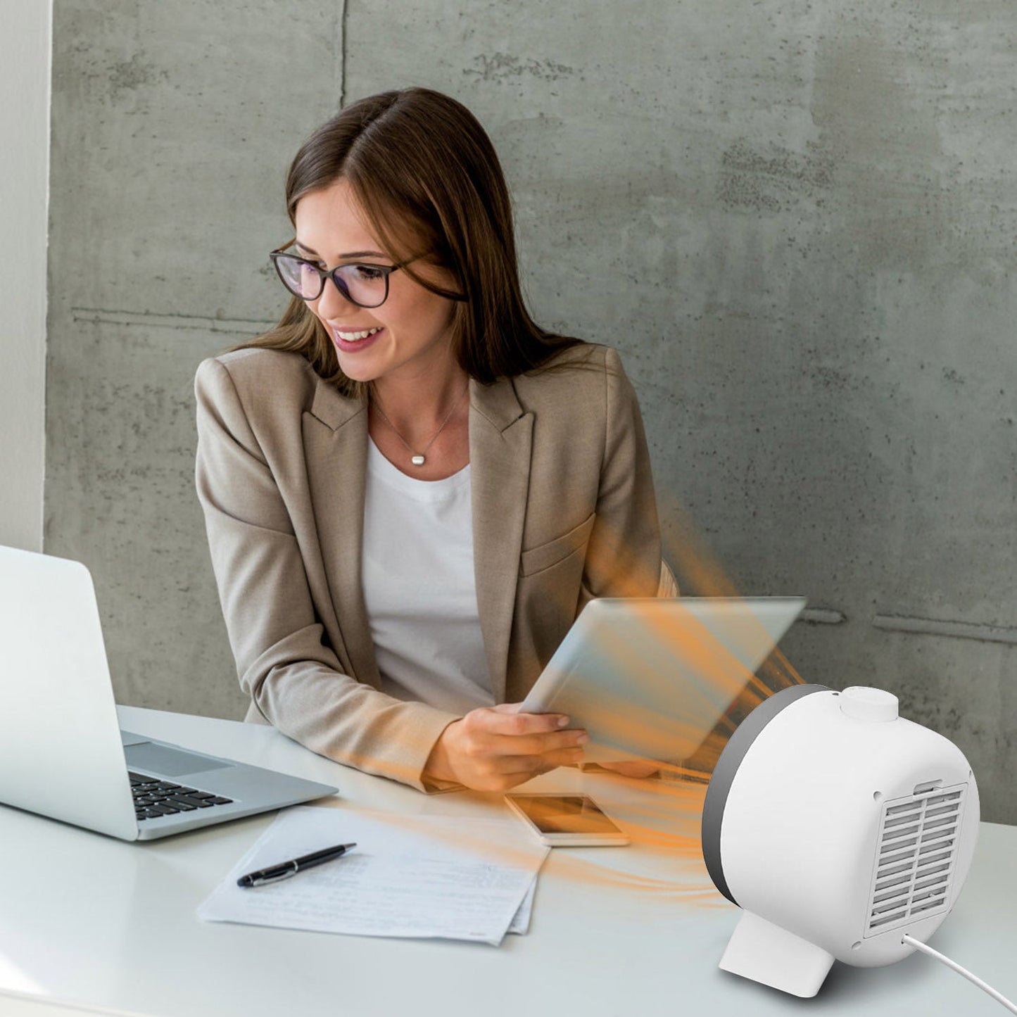 Gbruno 1000W Ceramic Electric Space Heater - Fast Heating & Safety Features