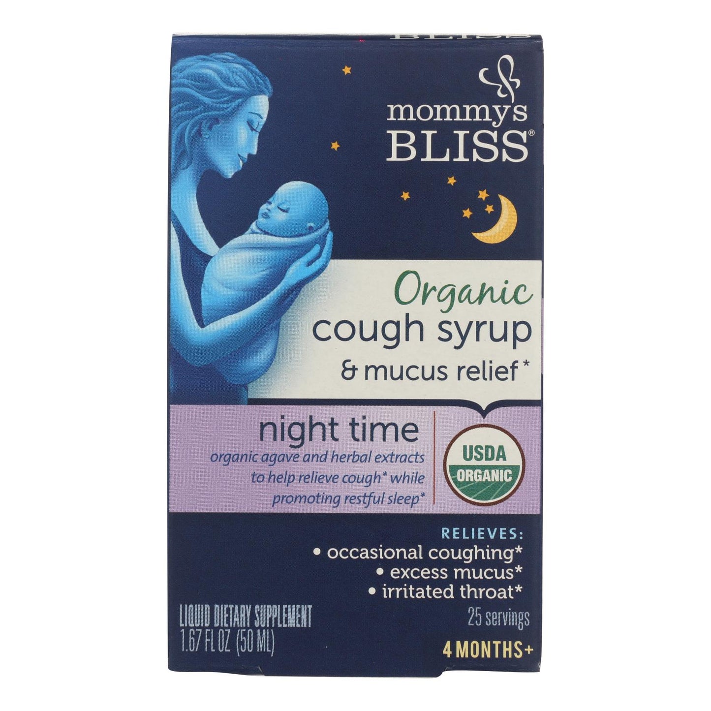 Jarabe para el alivio de la tos nocturna de Mommy's Bliss - 1.67 Fl Oz