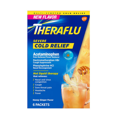 Theraflu Daytime Severe Cold Relief Powder - Honey Ginger Flavor