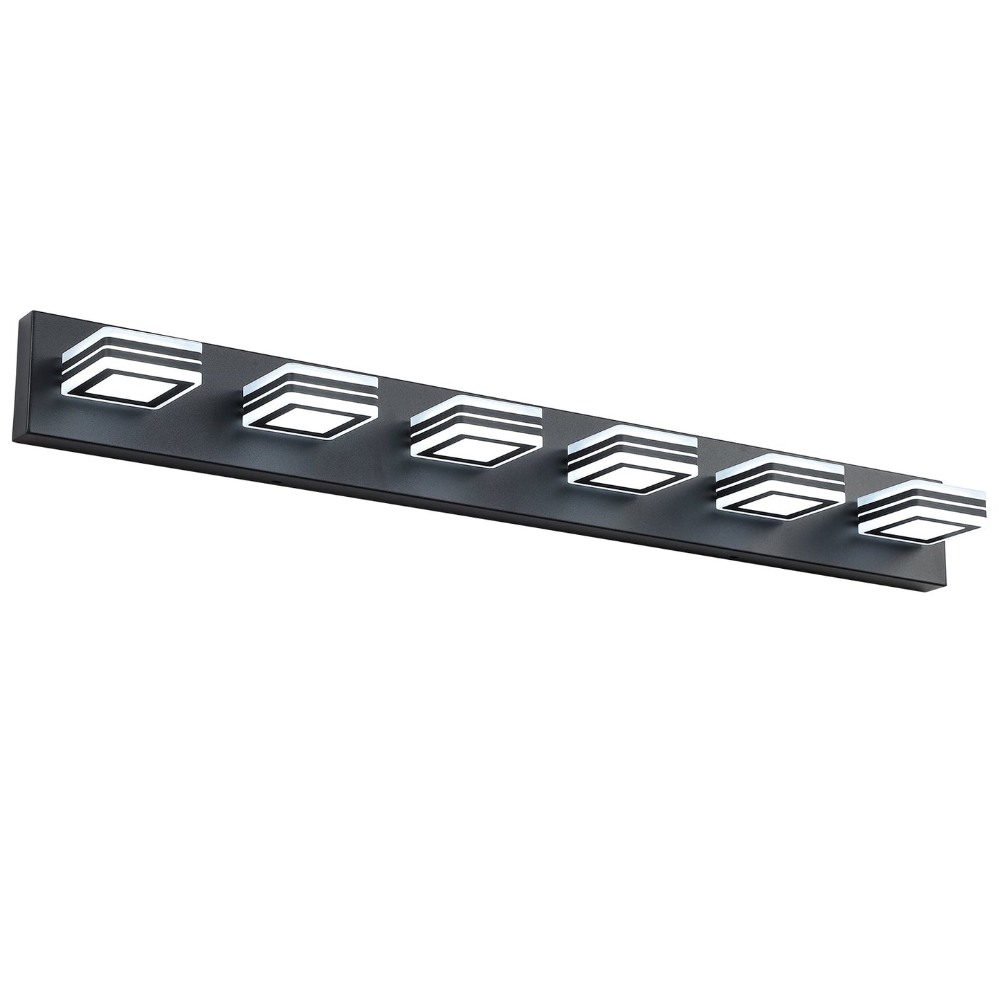 Luces de tocador modernas LED negras - Apliques de baño de 6 luces