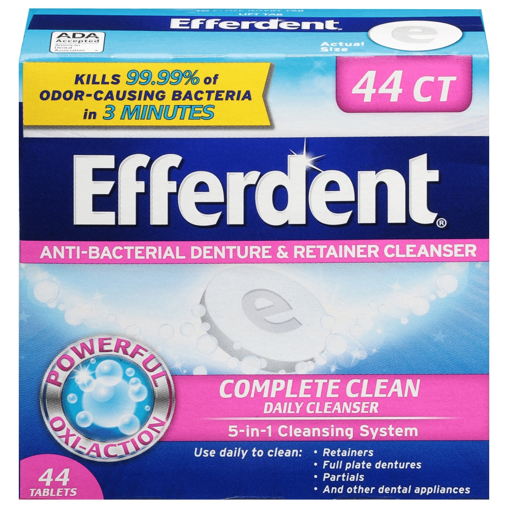 Tabletas Limpiadoras para Retenedores y Dentaduras Efferdent - Limpieza Completa