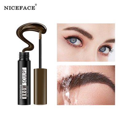NICEFACE New 4 Color Eyebrow Dyeing Cream Slim Brush Head Waterproof/Anti-Sweat Eyebrow Dyeing Liquid Long Lasting Makeup Without Smudging - Korvel