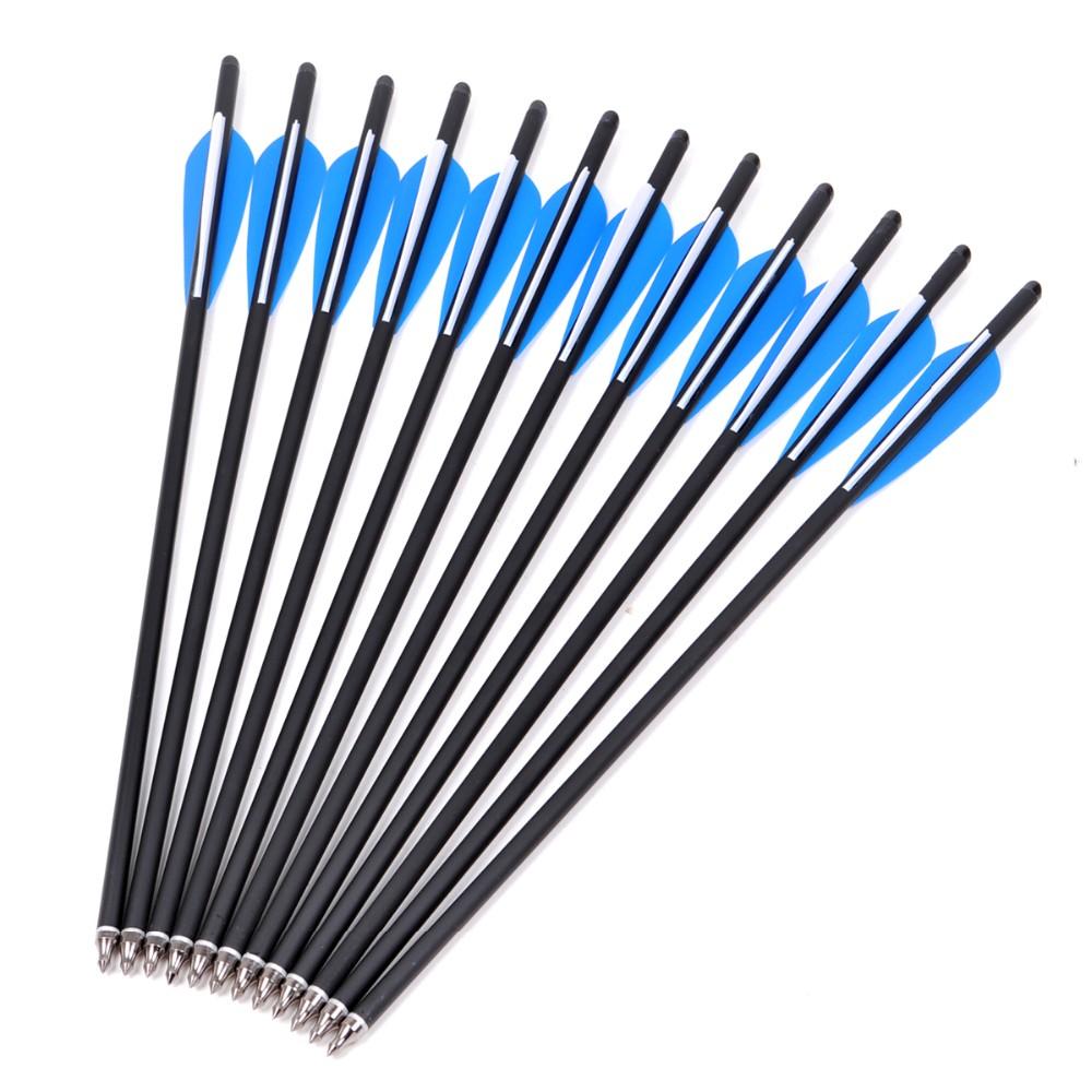 Musen 12Pcs 17" Carbon Crossbow Arrows with Broadheads