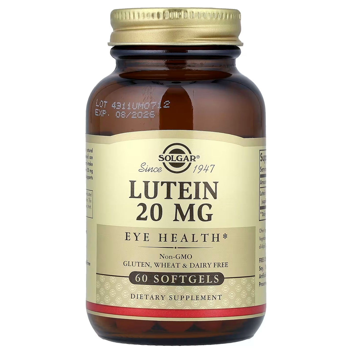 Solgar Lutein 20 Mg - 60 Softgels for Eye Health