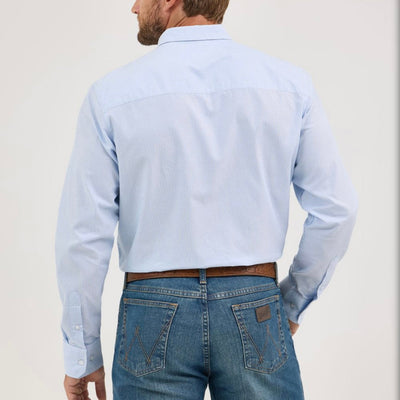 Wrangler Men's Comfort Soft Blue Stripe Shirt - Korvel