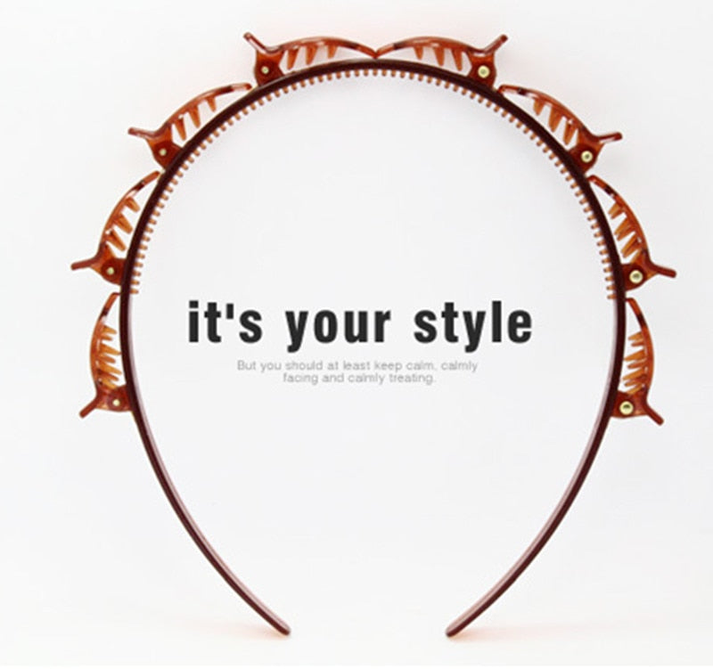 Black Braider Hair Clip Burst Pin Hairdo Bring Hair Hoop Multi-storey Wisp Air Weave Head Hoop Styling Tool - Korvel