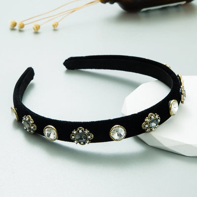Baroque Court Diamond Tapered Headband Retro Style Premium Hair Ornament - Korvel