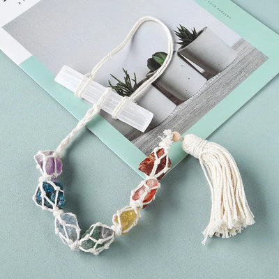 Natural Crystal Seven Color Gemstone Hanging Decoration