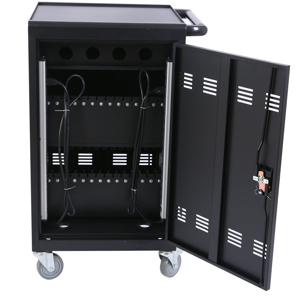Mobile Charging Cart and Cabinet for Tablets Laptops 30-Device - Korvel