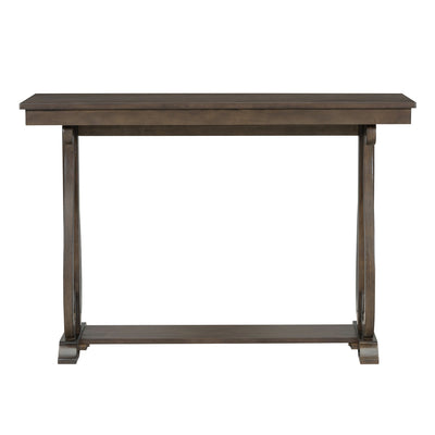 48-Inch Rustic Vintage Console Table --- Farmhouse Style Entryway Table with Open Shelf and Sturdy Construction (Walnut) - Korvel