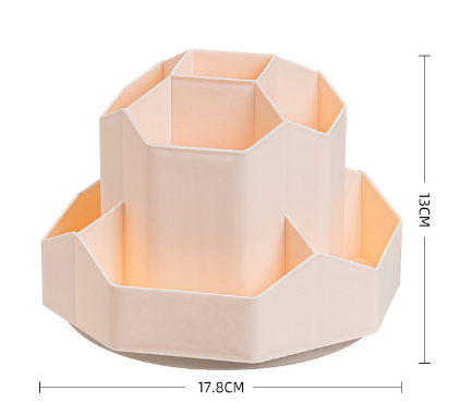 Large capacity rotatable pen holder plastic storage box rotating desktop stationery multifunctional office - Korvel