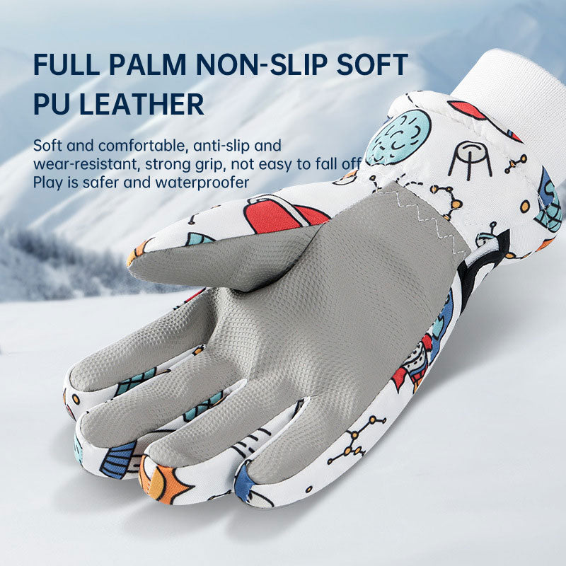 Winter children skiing gloves cycling waterproof windproof cashmere thick warm gloves children - Korvel