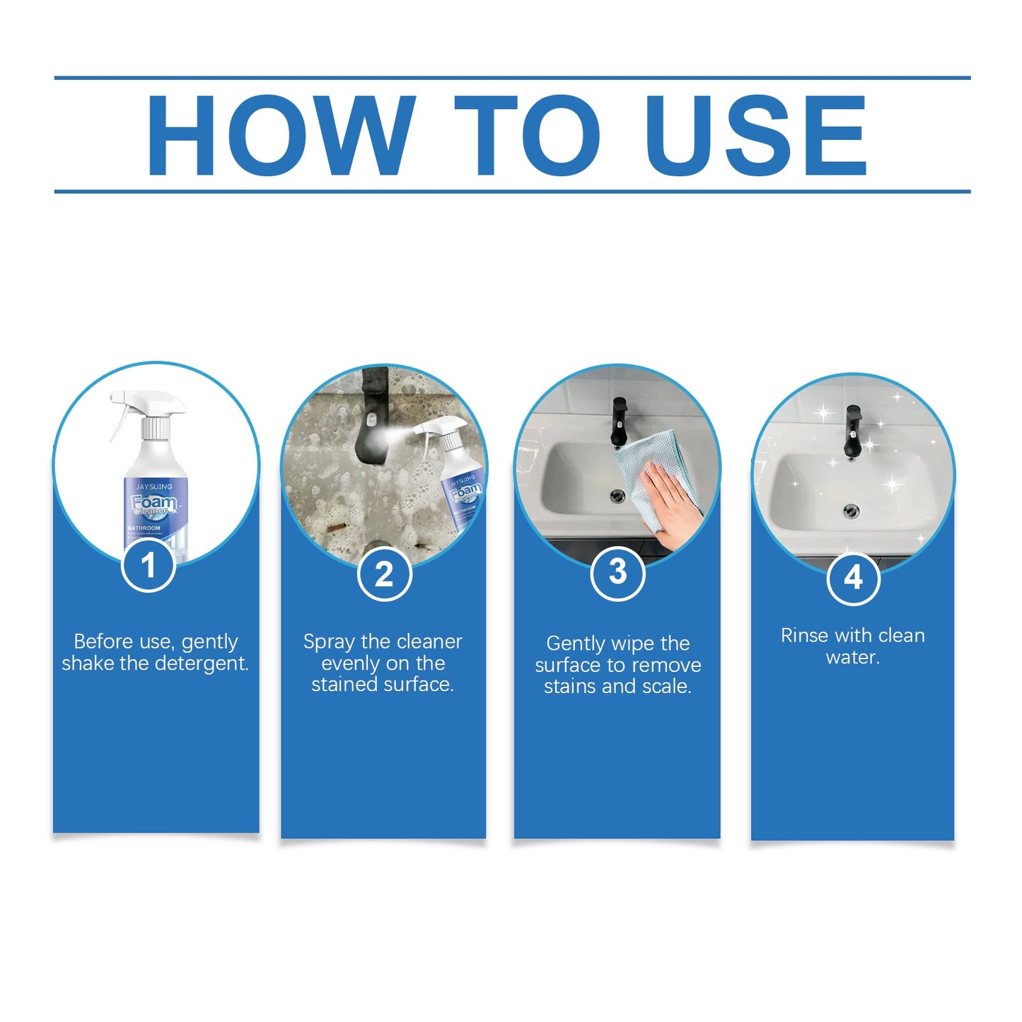 Premium Bathroom Foam Cleaner for Tiles and Glass