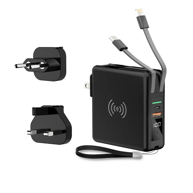 Batterie Externe Premium 10000mAh avec Prise AC et Charge Sans Fil Rapide