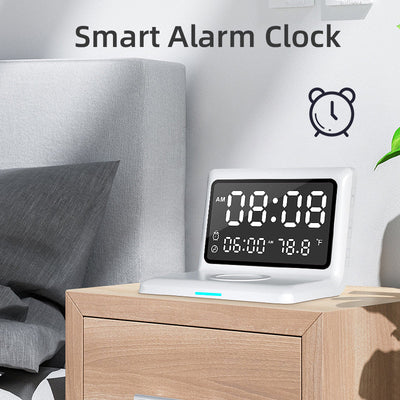 Alarm Clock Wireless Charger For Apple Wireless Fast Charging Multi-Function 3-In-1 Mobile Phone Wireless Charging - Korvel