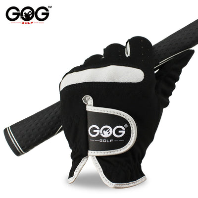 1 Pcs Men's Golf Glove Left Hand Right Hand Micro Soft Fiber Breathable Golf Gloves Men Color Black Brand GOG - Korvel