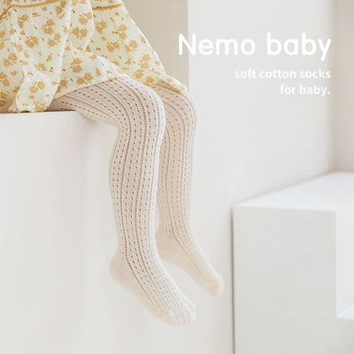 Spring And Summer Baby Girl Leggings Combed Cotton Boneless One-Piece Socks Mesh Outer Wear Cute Thin Children's Pantyhose - Korvel