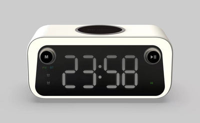 Premium Bluetooth Alarm Clock with Wireless Charging & Thermometer
