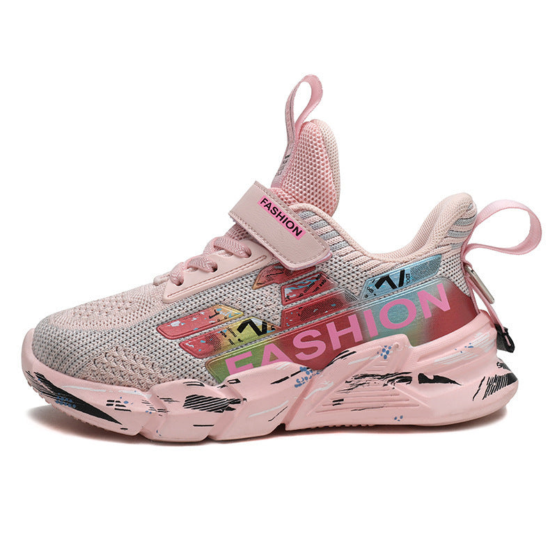Trendy Flying Woven Upper Children's Casual Sneakers